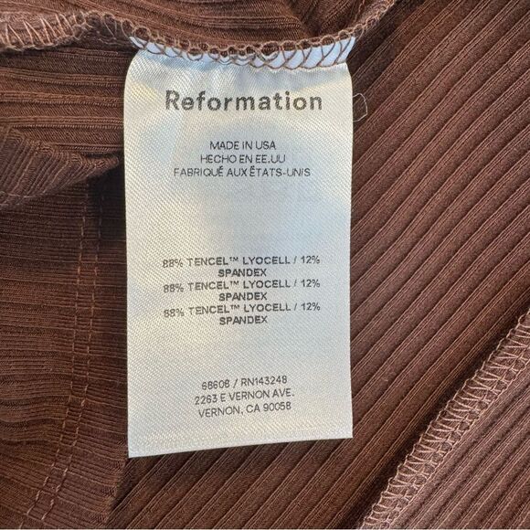 Reformation Skylar Knit Dress NWT in Cafe Brown XS - Picture 12 of 14